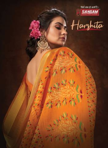 Harshita By Sangam Print Silk Saree Wholesaler in Surat